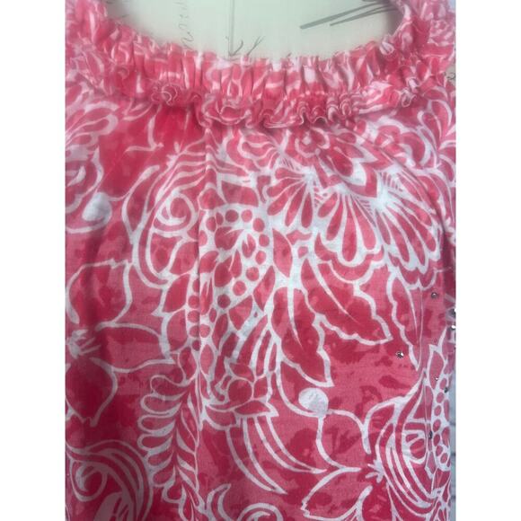 INC International Pink and White Printed Tank Top Blouse Women Size Large - Picture 6 of 6